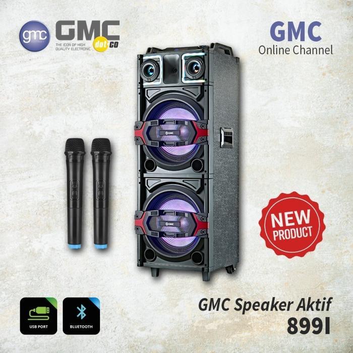 Speaker Meeting Portable GMC 899I / 899 I Bluetooth Active Free Mic Wireless Karaoke