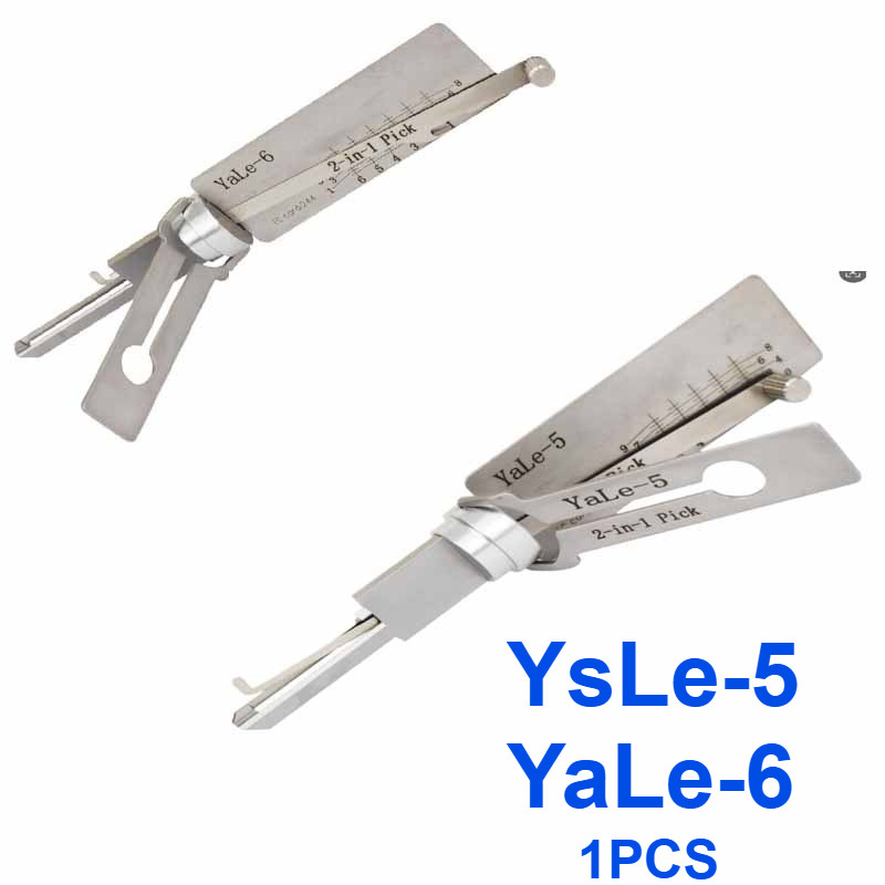 1P New Lishi 2 in 1 Tools for Civil Yale Key Way Locks Pick Yale-5 Yale-6 for 5-Pin & 6-Pin Rim Cyli