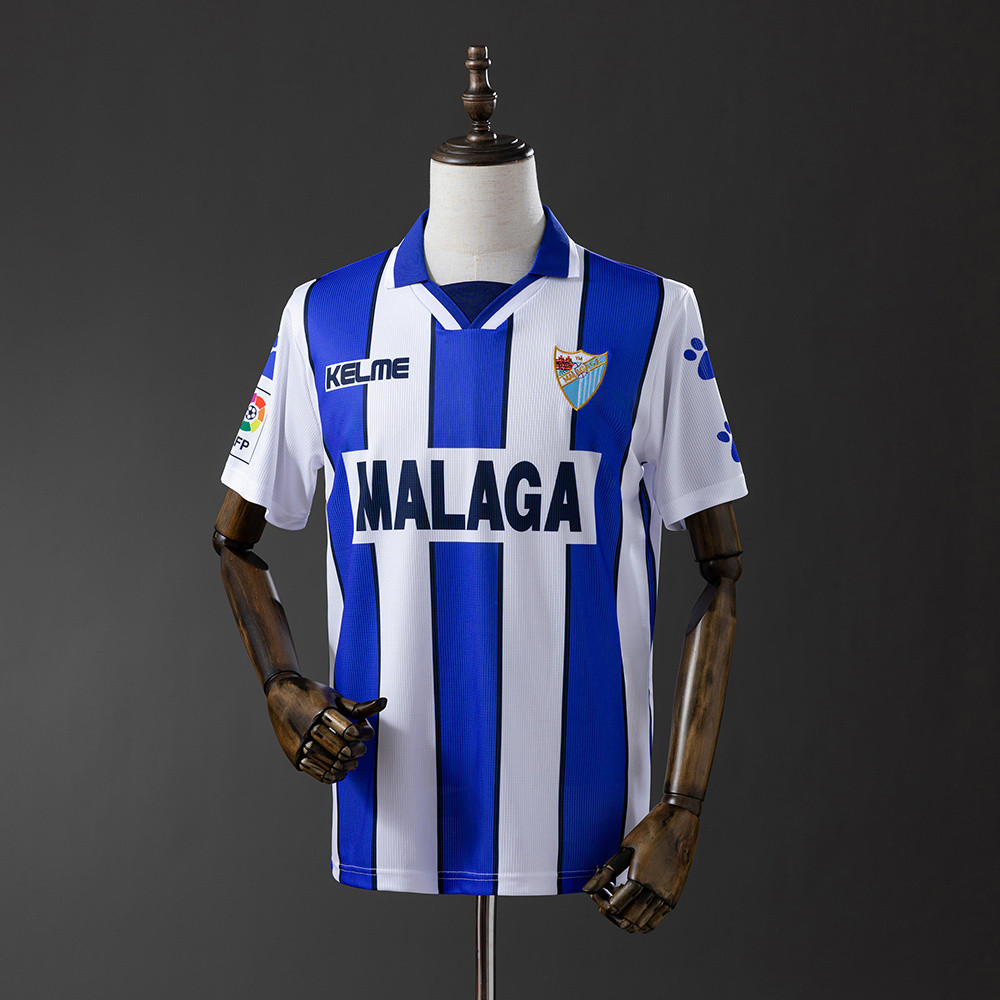 Jersey Malaga 1998 Home Retro T shirt pria