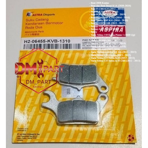 Dispad kanpas discpad kampas rem depan aspira original Beat scoopy spacy street POP Beat Fi ESP Vari