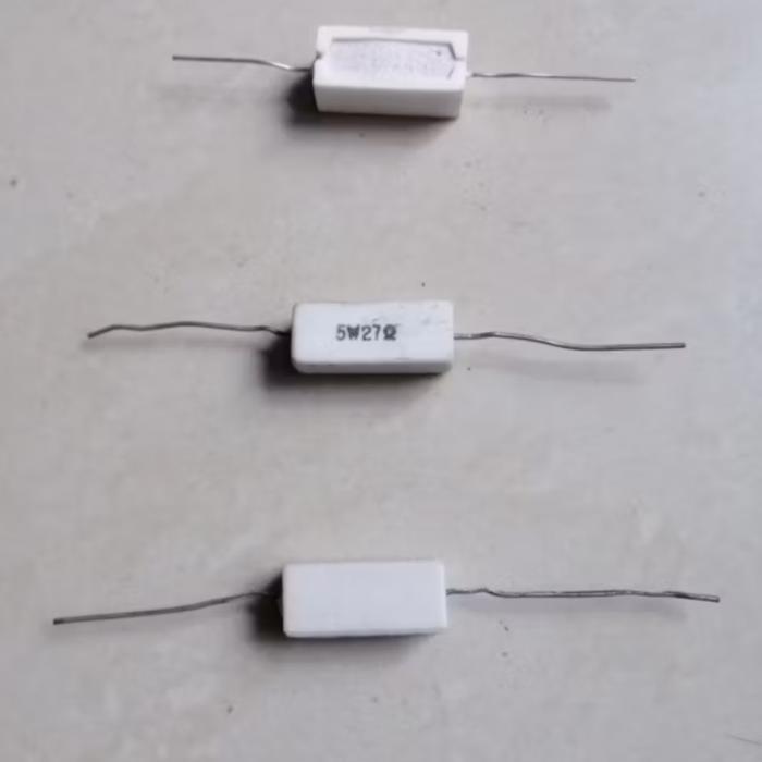 27 ohm 5W27RJ R Tahanan Resistor Kapur 5w 5watt 27ohm 27R 27RJ 5 w watt - 10 pcs TERBAIK...