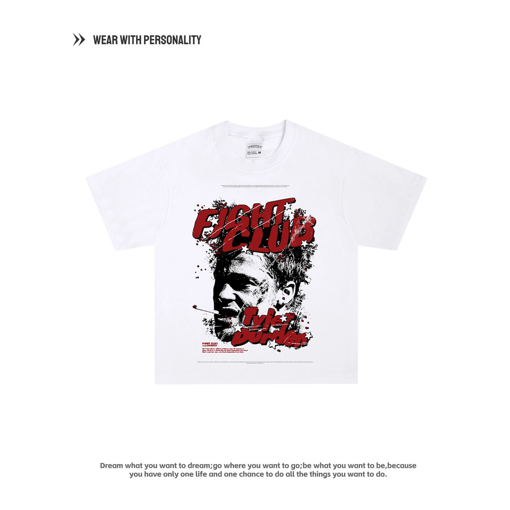 COD Fight Club Pitt Fincher Tyler Durden Kaos Fight Club Lengan Setengah T-Shirt Leher Bulat