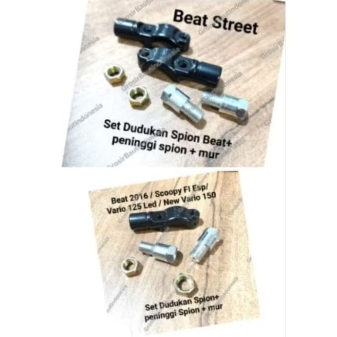 Murah COD Set Dudukan Spion Vario Scoopy Beat street + peninggi spion + mur pengencang