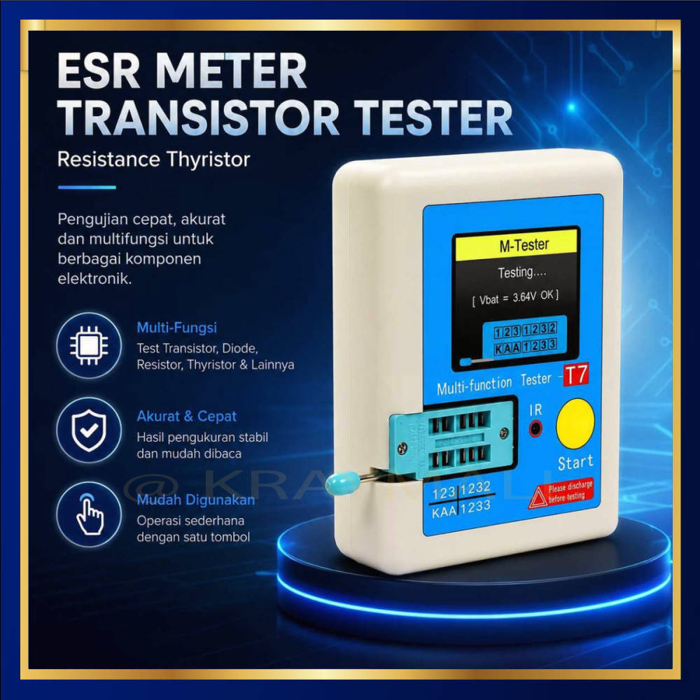 ESR Meter Multifunctional Transistor Tester Resistance Thyristor - LCR-T7