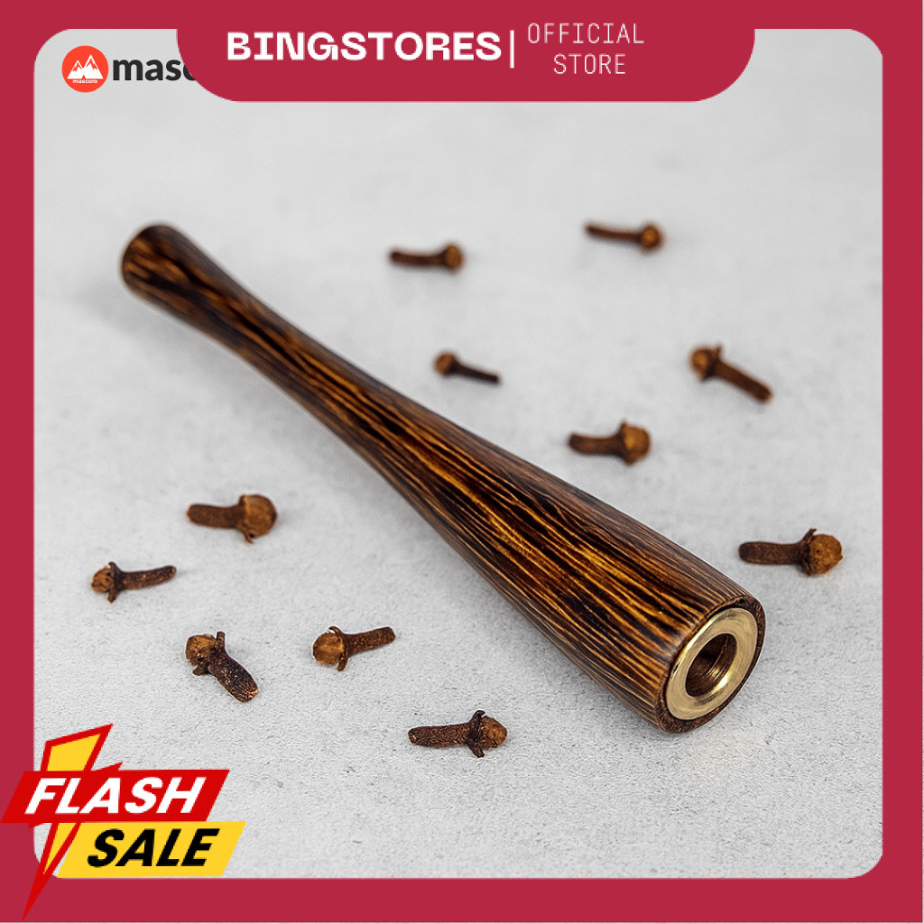 Once pipa rokok cangklong kayu liwung bentuk duyung jadul lurus 12cm pipa padudan roko cocok untuk k