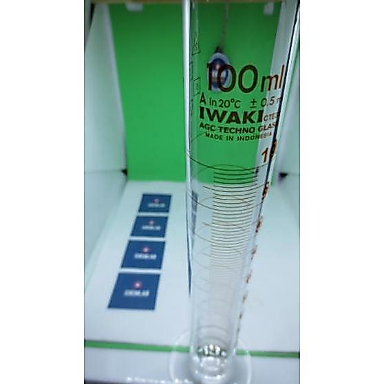 Measuring cylinder 100 mL IWAKI glass gelas ukur