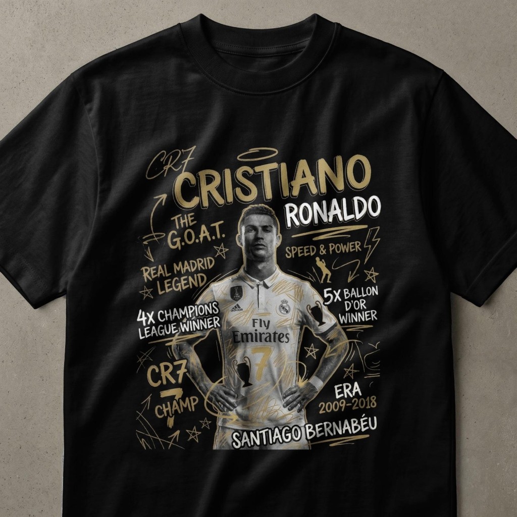 Cristiano Ronaldo Legend T-Shirt | Iconic CR7 Football GOAT Fan Shirt | Soccer Star Player Tee for U