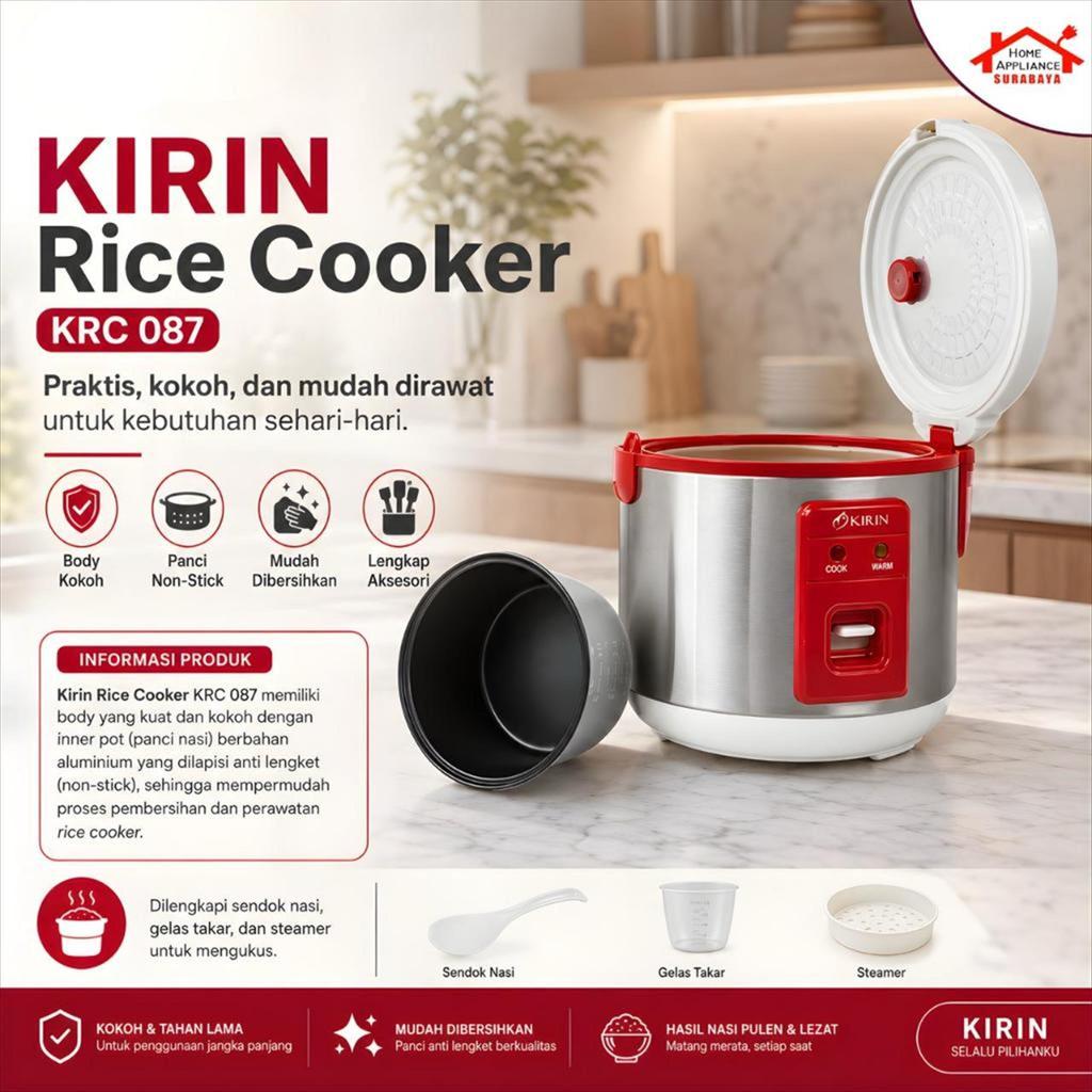 KIRIN Mini Rice Cooker 1 Liter - Magic Com Multifungsi 3 IN 1 KRC-087