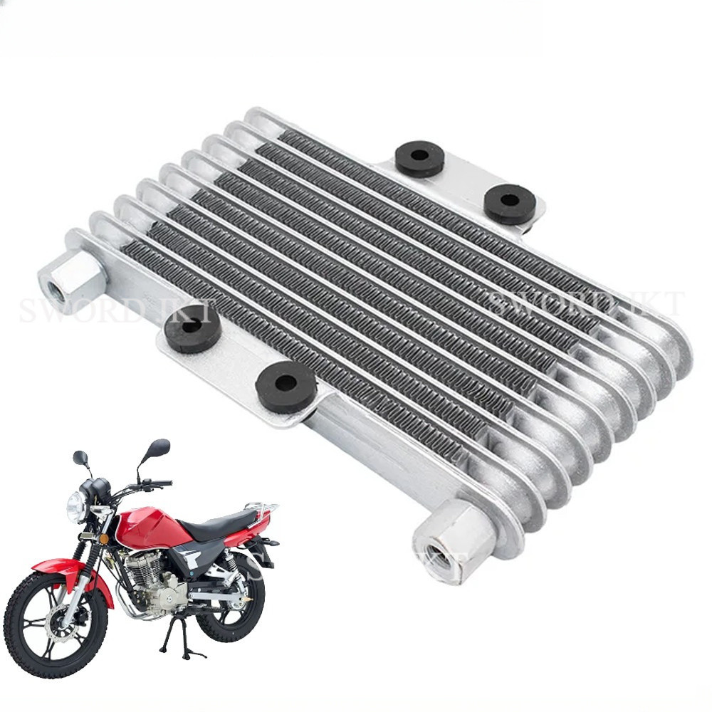 Radiator Pendingin Oli Mesin Sepeda Motor Aluminium Oil Cooler Universal Motor Trail Dirt Bike Pit B
