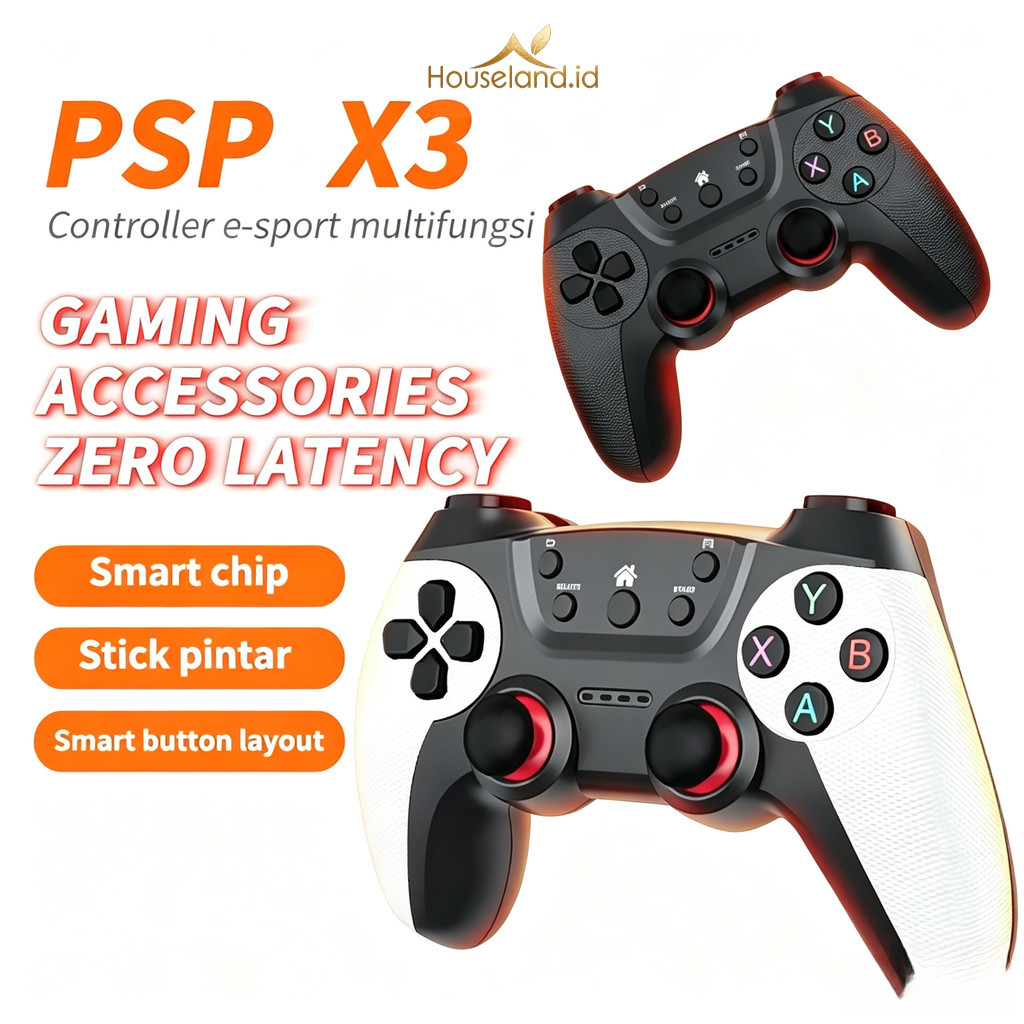 Houseland Stik Gaming X3 Wireless Gamepad Multifungsi Zero Latency Joystick untuk Android TV PC PS E