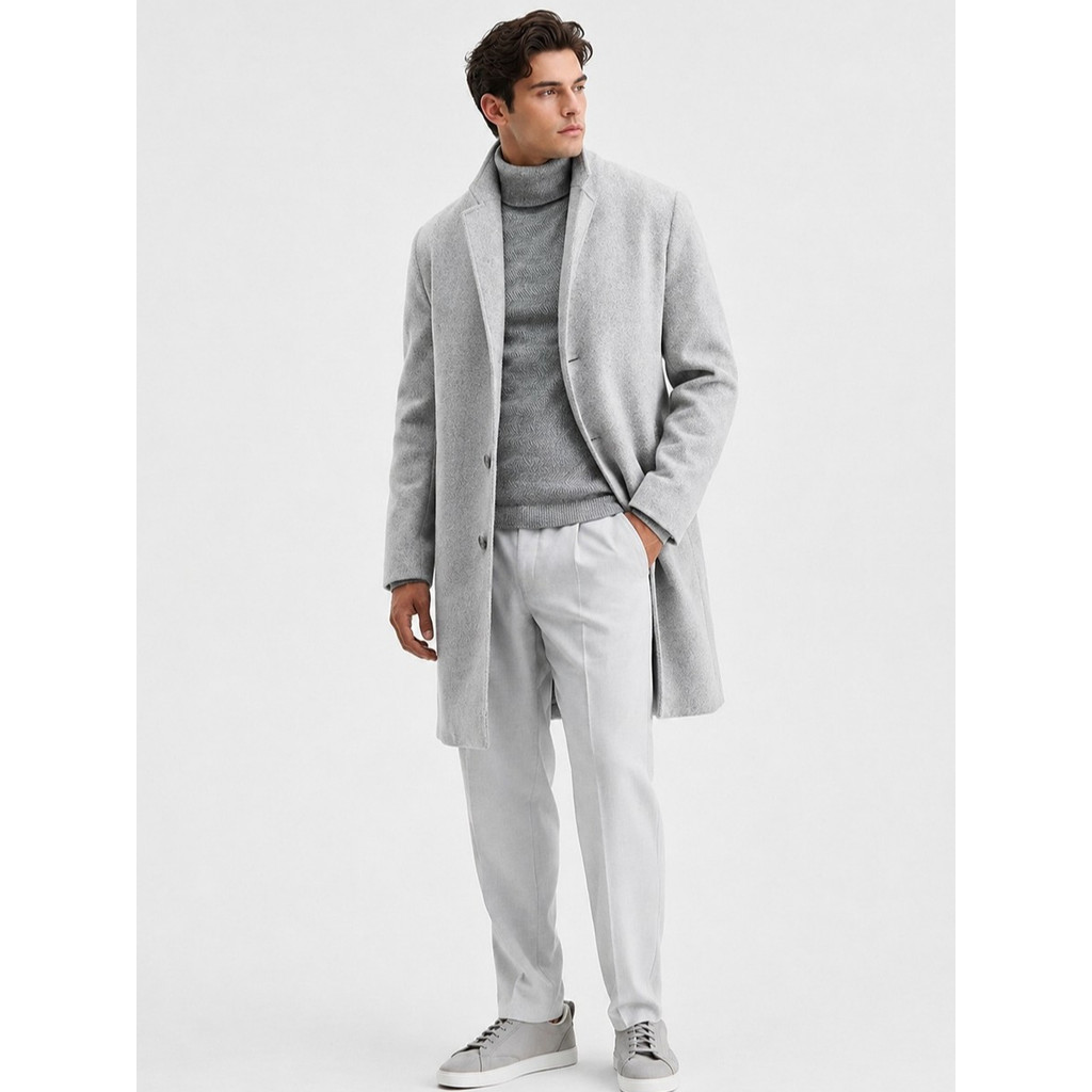 Men's Modular Wool Coat AF Jaket Panjang Long Coat Pria