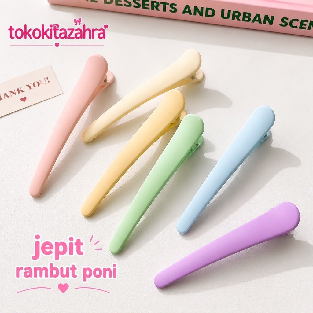 Jepit Poni Rambut Doff Korea Aksesoris Rambut Jepitan Kecil Jepit Roll Rambut