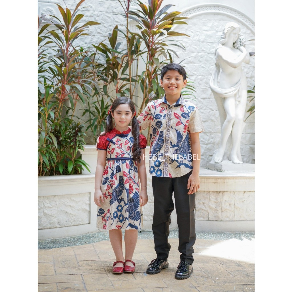 HEBEBATIK - Akemi Kids Batik Cheongsam (Available Couple Adult & Kids )