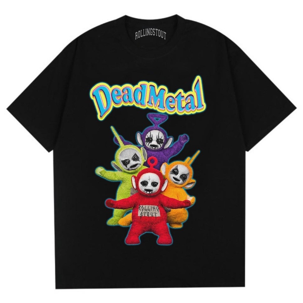 Kaos Distro Pria  Tshirt   Death Metal Teletubbies| Kaos Band | Horror | Cartoon | Musik