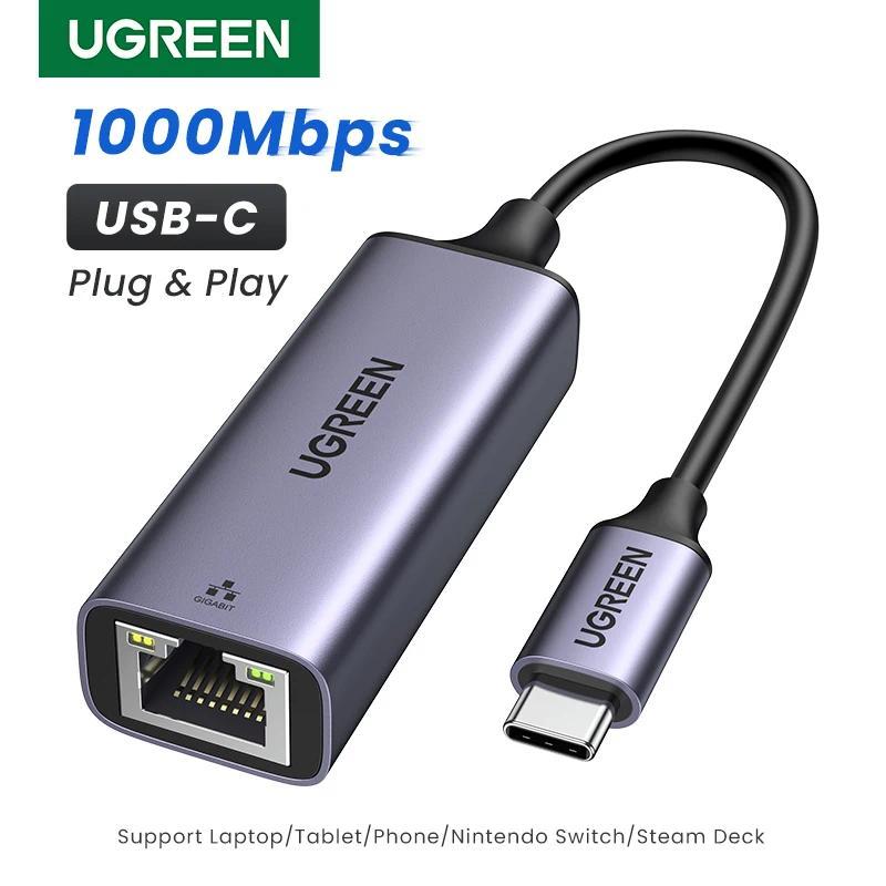 UGREEN USB C Ethernet Adapter 1000/100Mbps USB Lan RJ45 Thunderbolt 3 for Laptop Macbook Samsung iPa