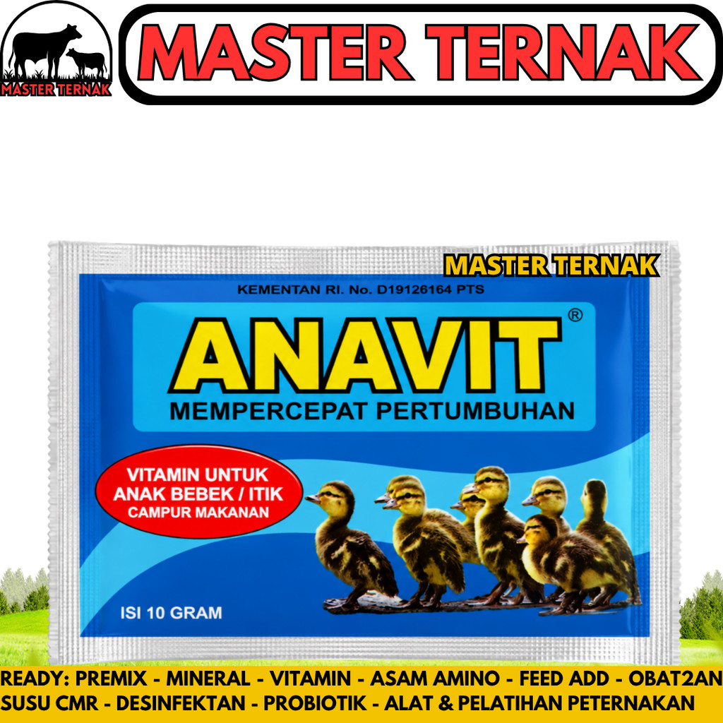 ANAVIT 10 GRAM EKA FARMA - Vitamin Anak Bebek Itik Mempercepat Pertumbuhan - Vitamin DOD Anak Bebek