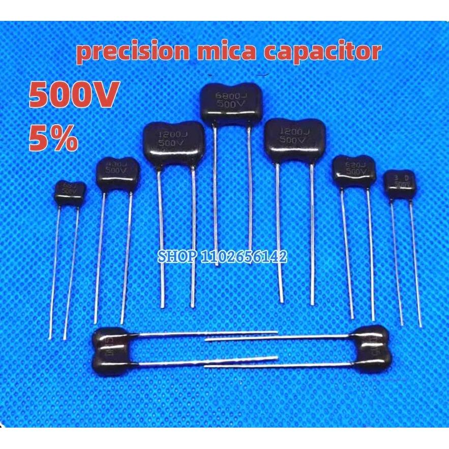 5PCS 500V 1P-1000PF mica capacitor 15PF 20P 22PF 33PF 47P 51PF 68P 75PF 100P 150PF 200P 220PF 300pf 