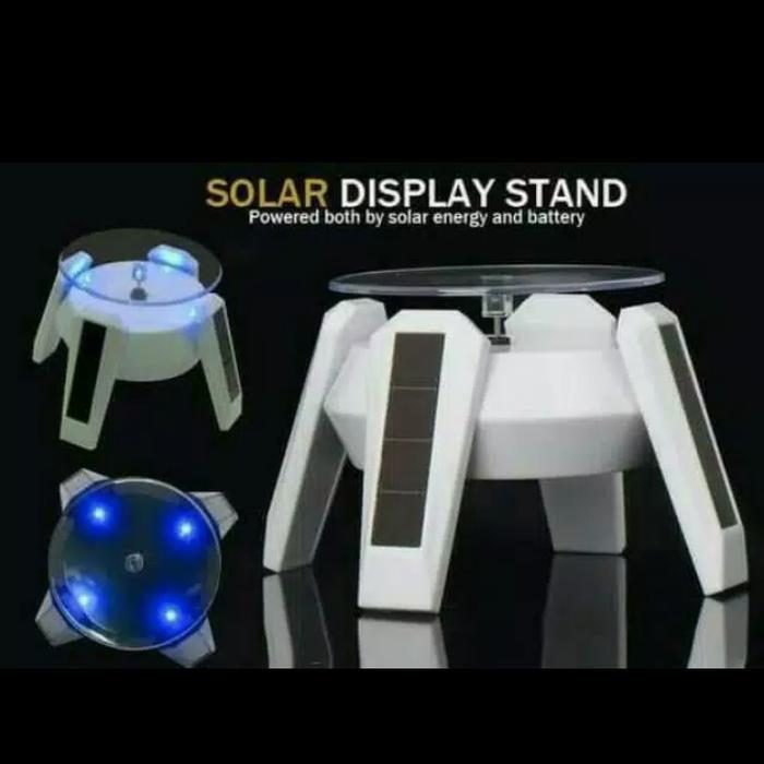 SOLAR ROTATING DISPLAY STAND UNTUK CINCIN/AKSESORIS - Putih