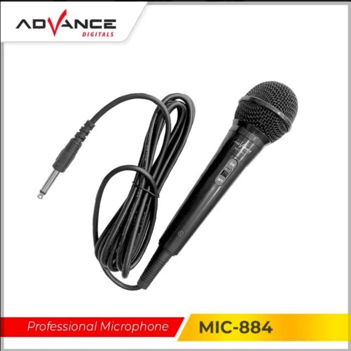 TerbaruAdvance MIC884 Karaoke Profesional Dynamic Microphone Mic Kabel Jack Besar 6.5mm Ada Switch o