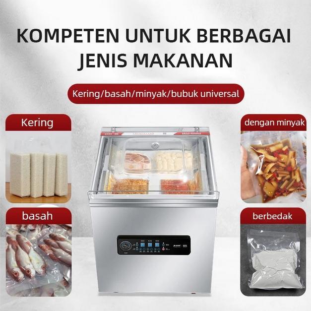 Mesin Vacuum Sealer Cerdas Otomatis 1500W Vacuum Packaging Basah Kering Minyak & Bubuk dengan Cetak 