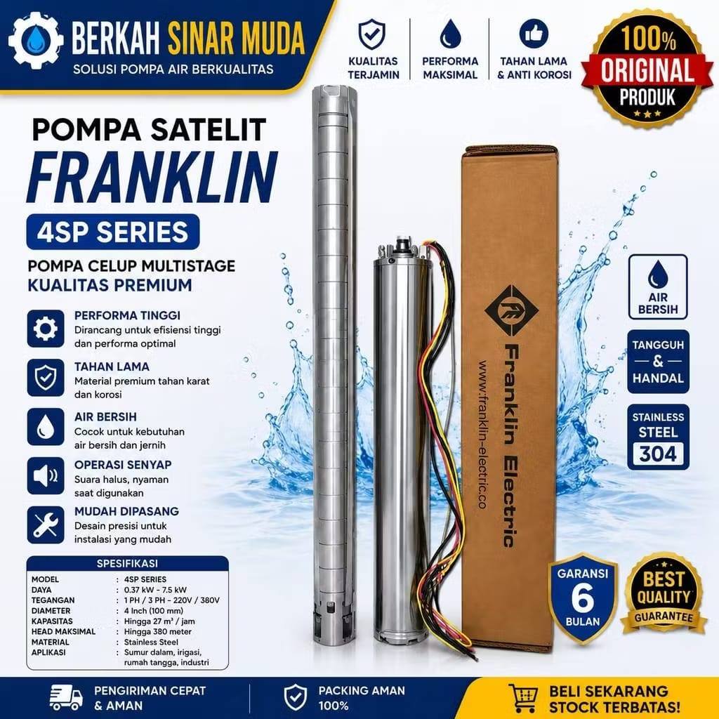 POMPA SATELIT FRANKLIN 3HP 1PHASE 4SP5/25 SUBMERSIBLE PUMP FRANKLIN - Pompa Only