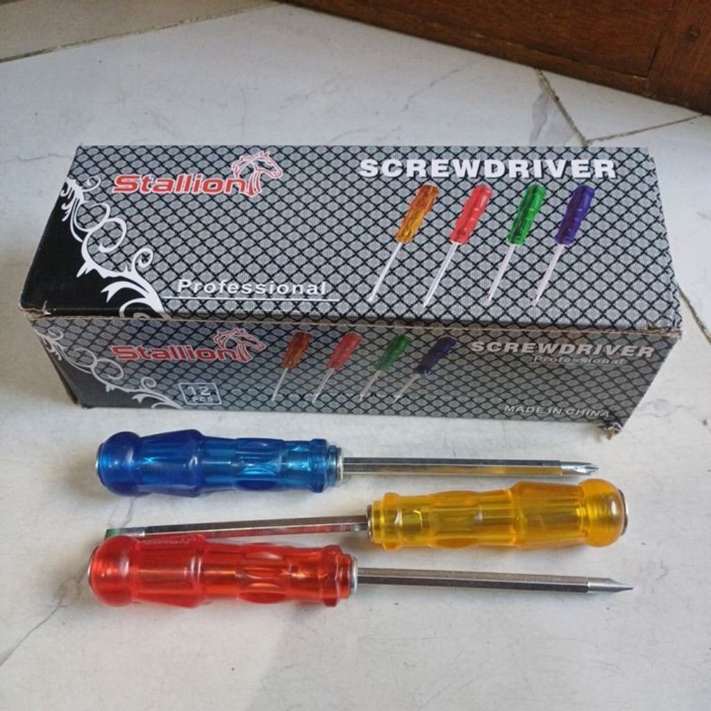 DaniCV 1BOX (12PCS) OBENG KETOK BOLAK BALIK TRANSPARAN MIN PLUS STALLION