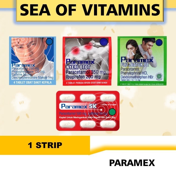 PARAMEX 1 STRIP SERIES PARAMEX TAB / PARAMEX NYERI OTOT / PARAMEX FLU DAN BATUK / PARAMEX SK SAKIT G