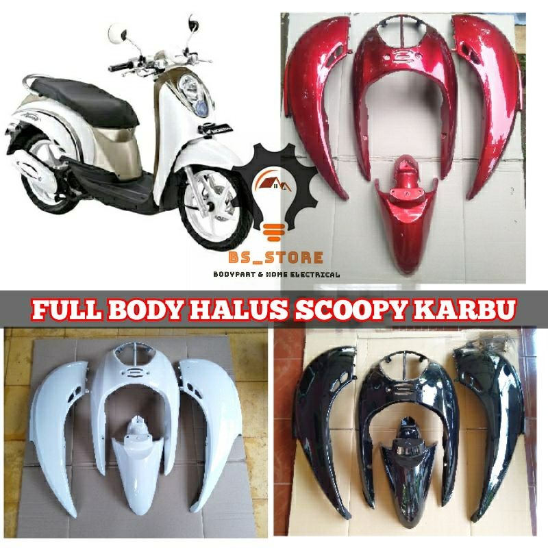 PAKET BODY HALUS SCOOPY KARBU LAMA 2010 2011 2012 KARBU HITAMVIOLET MERAH MAROON PUTIH 2009 2010 201