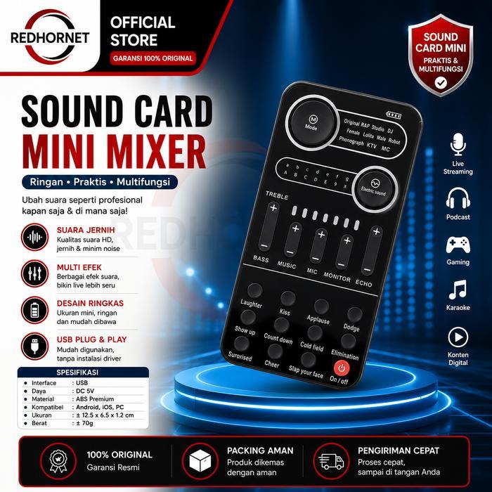 Portable Mixer Soundcard Voice Changer Sound Effect Live Portable