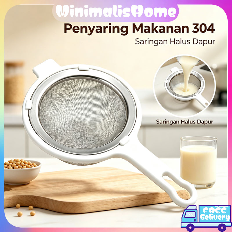 Saringan Teh / Saringan Ampas Kopi / Saringan Stainless Steel Mpasi/ Saringan Mpasi Gagang Plastik