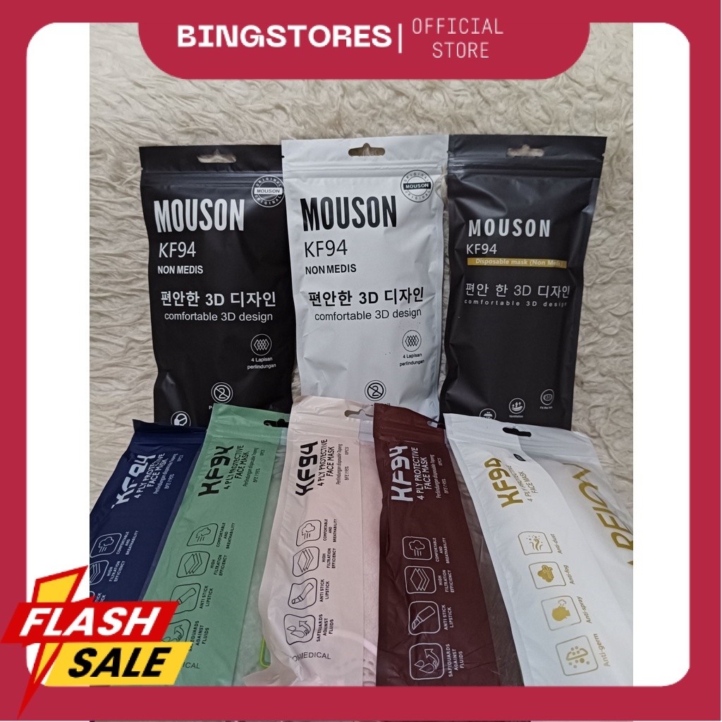 MASKER KF94 MOUSON EMBOS / KF94 CAREION / KN95 MOUSON ISI 10 PCS GD