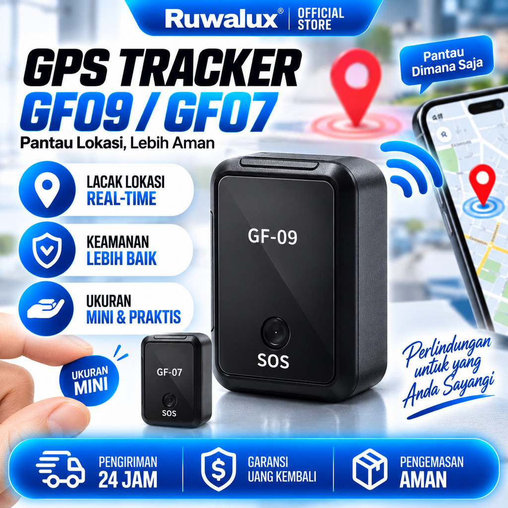 Ruwalux GF09 GF07 GPS Tracker Mobil Motor Mini Recording Voice Alat Sadap GSM