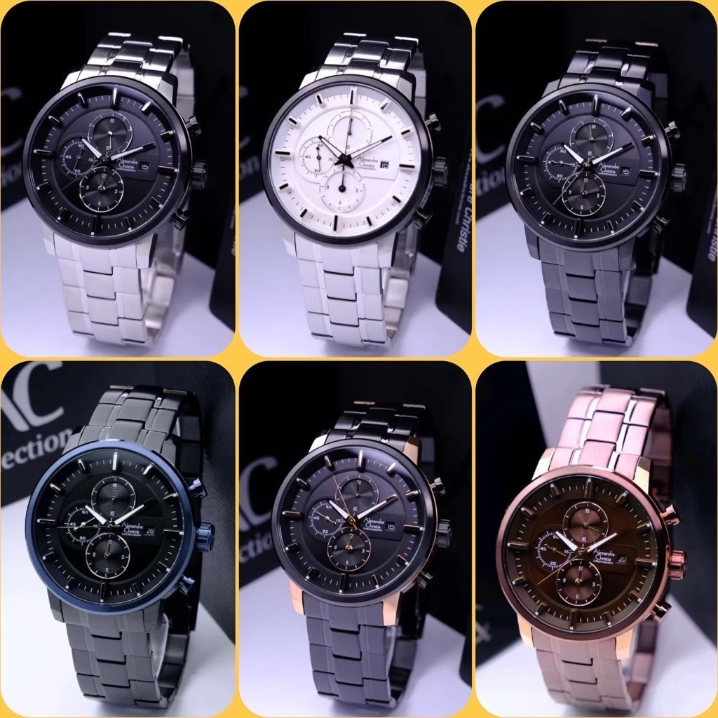 JAM TANGAN PRIA ALEXANDRE CHRISTIE AC 6323 MC / AC 6323 / 6323 ORIGINAL CHRONOGRAPH STAINLESS STEEL 