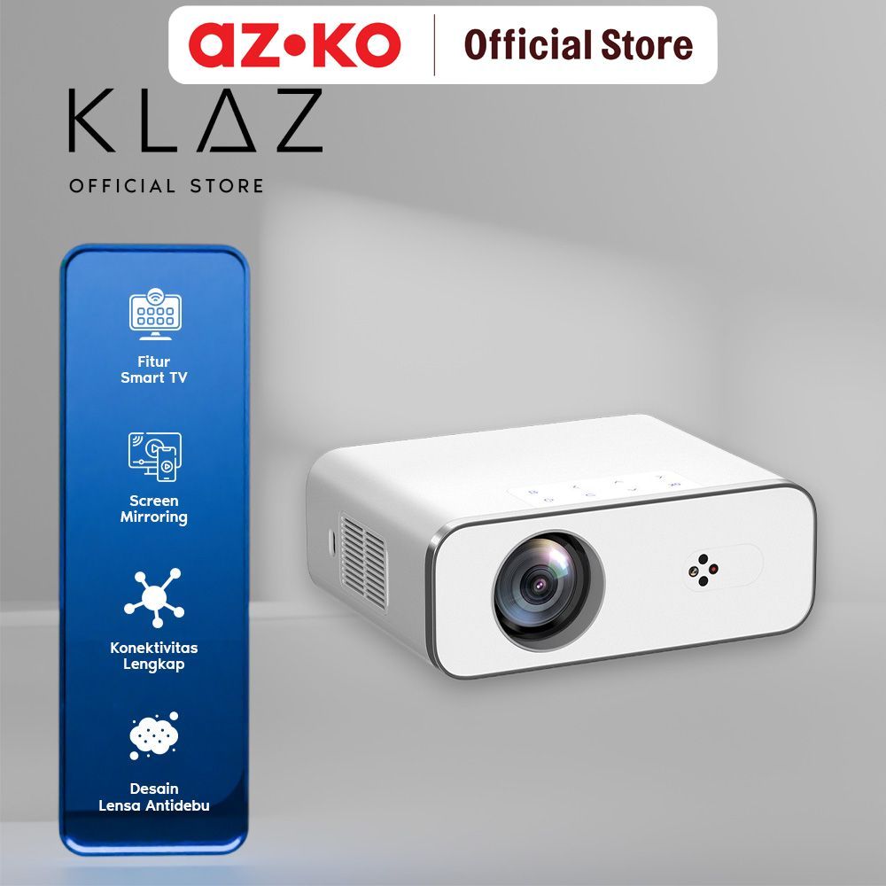 AZKO Klaz Proyektor Android 1080p RD-886D - Putih Alat Proyeksi Projektor Infokus Lcd Projector Proy