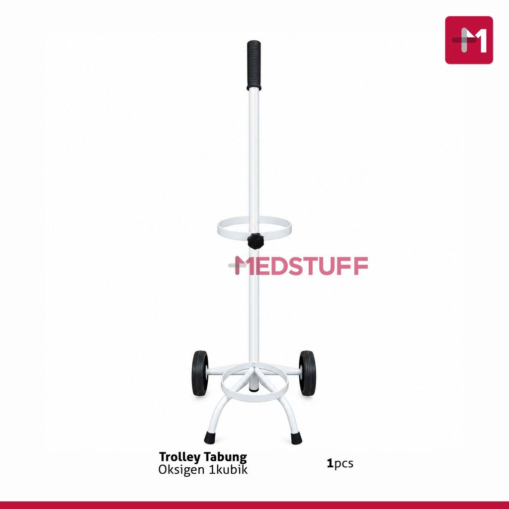 Troli Tabung Oksigen 1 Kubik 2 Roda Stand Holder Tabung O2 Medis Trolley Tabung O2 1 Kubik Tabung Ok