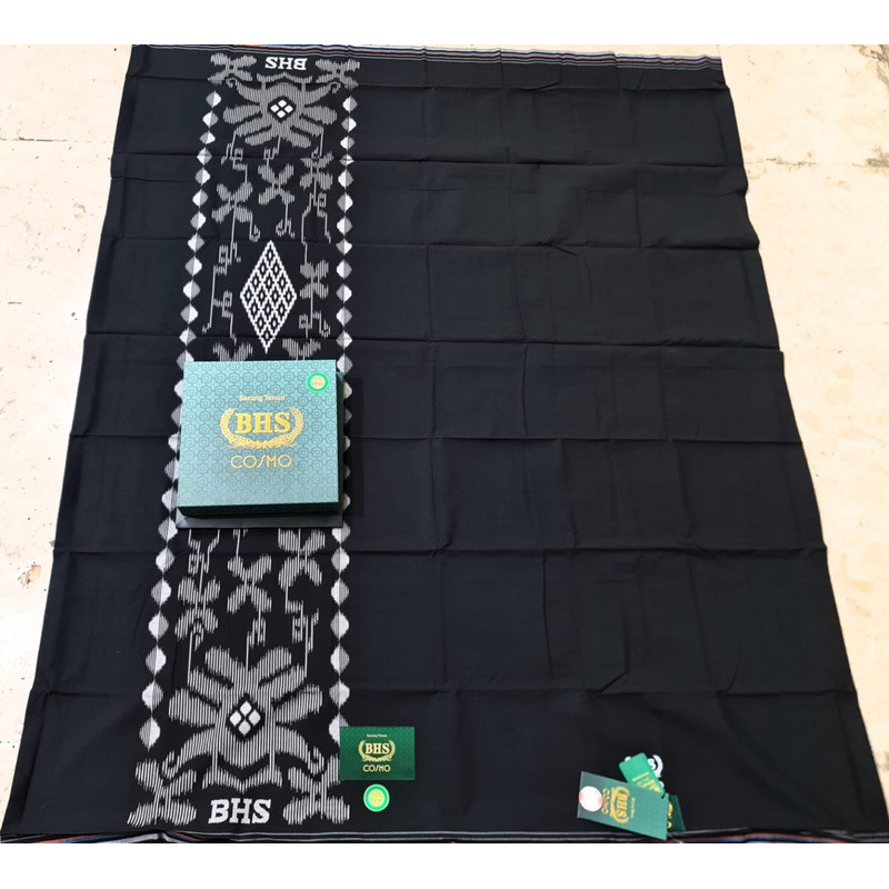 Sarung BHS Cosmo Polos Hitam GOLD bhs hitam polos bhs polos warna