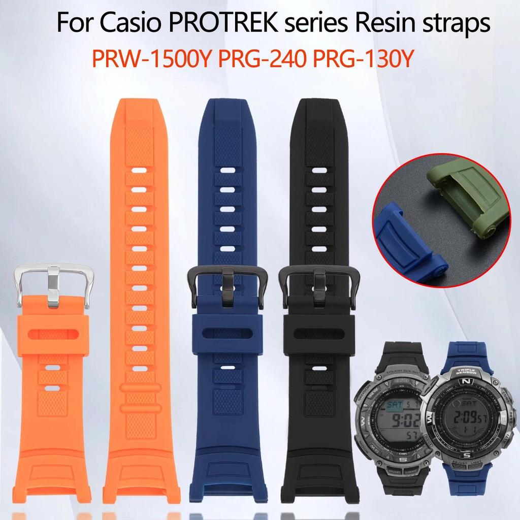 Men's Watch Band Accessories for Casio PROTREK Series PRW-1500Y PRG-240 PRG-130Y Resin Strap Soft Wa