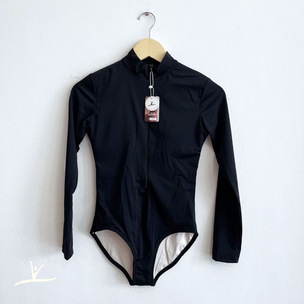 Adeline Black Leotard | Adult Longsleeve Ballet Leotard