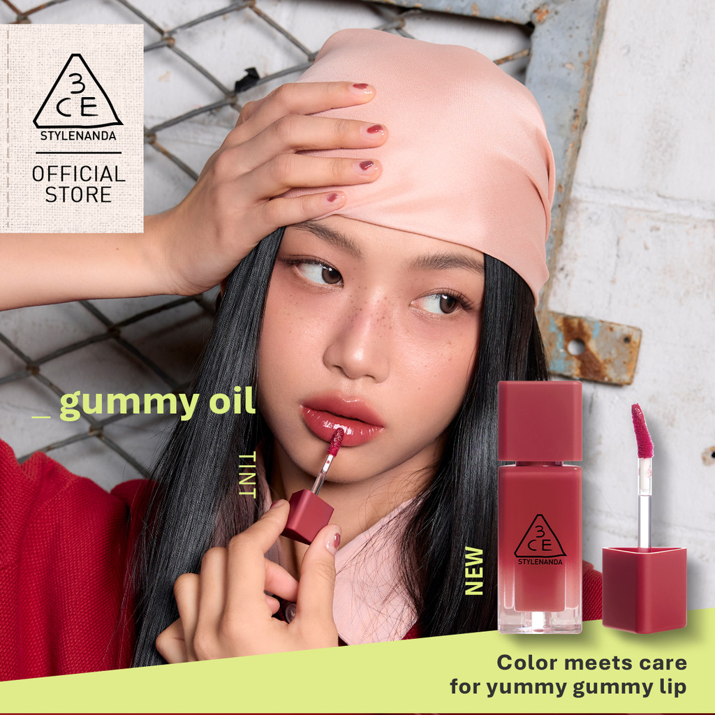 3CE Gummy Oil Tint - Non-Sticky Oil Shine Glow Hydrating & Weightless 4g Moisturizing Lip Oil Liptint Korean Make up Lip tint Liptin Lip Stain Lip Care