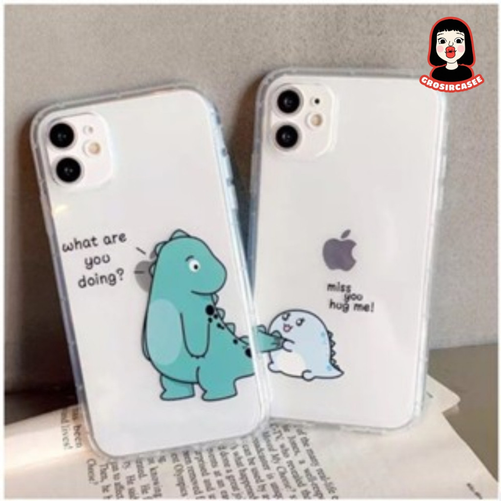 Dinosaur Couple printing anticrack case infinix hot 11 play 11s  nfc note 11 pro smart 6 12i 9