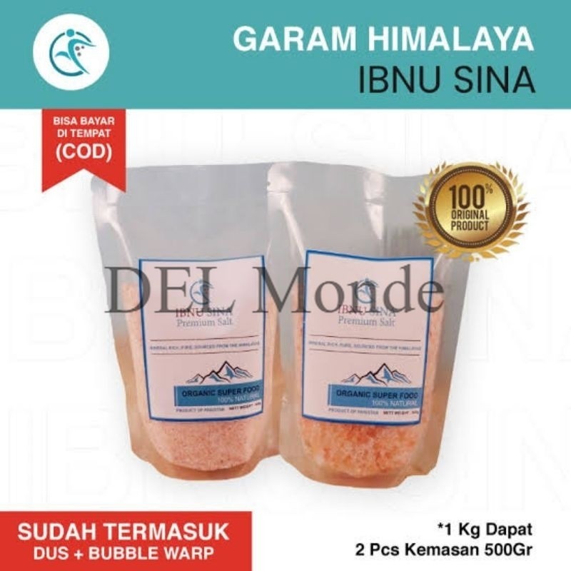 

PromoGaram Asli Himalaya Ibnu Sina 1kg Himalayan pink Salt Original Himsalt Organic