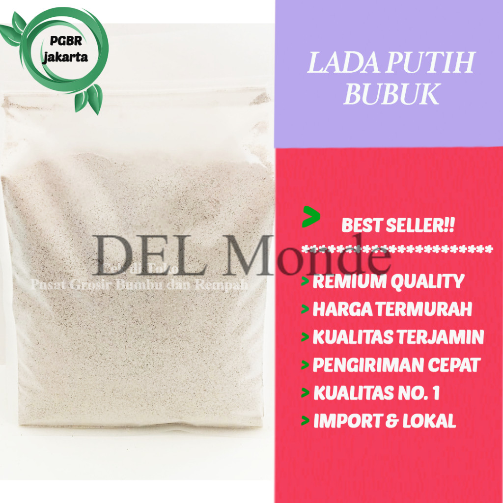 PromoLada Putih Bubuk 1 kg / Harga Grosir / Merica Bubuk / Pepper Powder / Lada putih Bubuk Asli 1 k