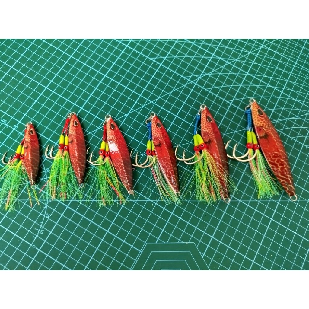 UMPAN METAL JIG KOIKA FULL GID  KERAPU MERAH 40, 60, 80, 100, 150, 200 GRAM PLUS ASSIST HOOK