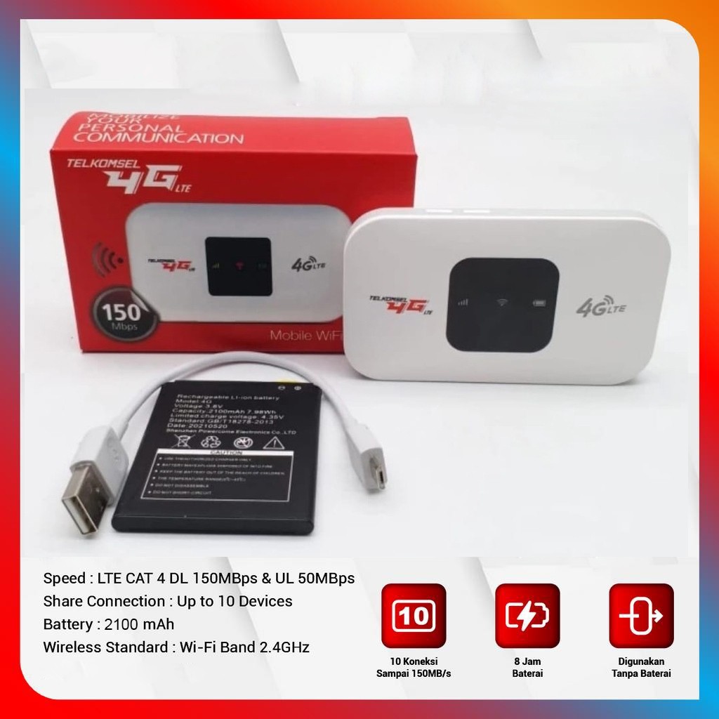 MIFI MODEM WIFI 4G UNLOCKOPERATOR Perdana / 150Mbps 4G/5G Portable Mobile WiFi USBMobile WiFi Modem 