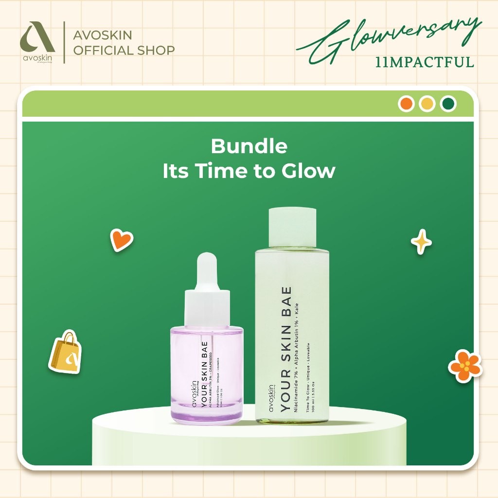Paket Skincare-Avoskin It's Time to Glow Set-YSB Toner & Serum