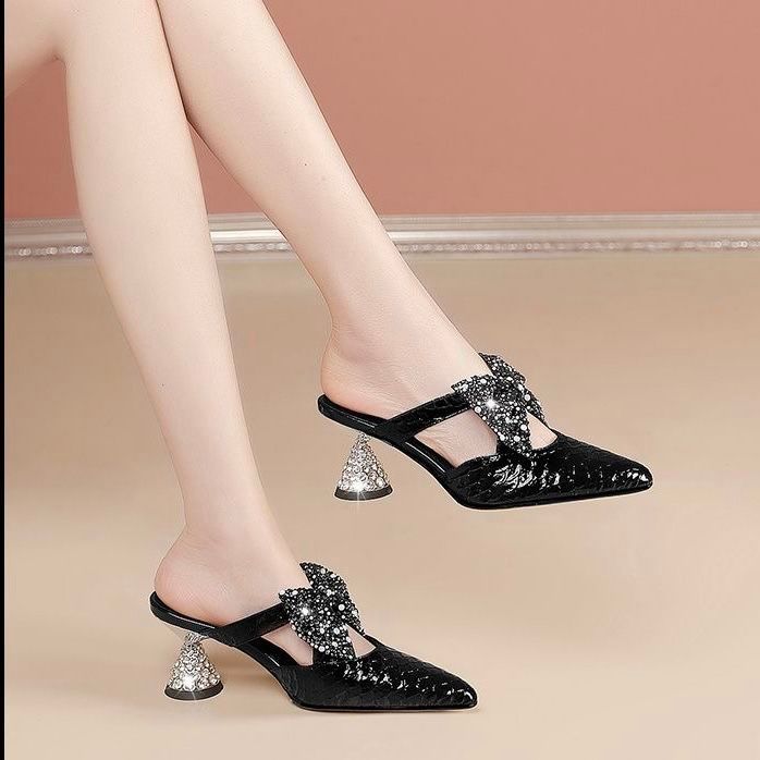 Slipper busur wanita, sepatu hak tinggi wanita, sepatu hak tinggi wanita, sepatu hak tinggi wanita