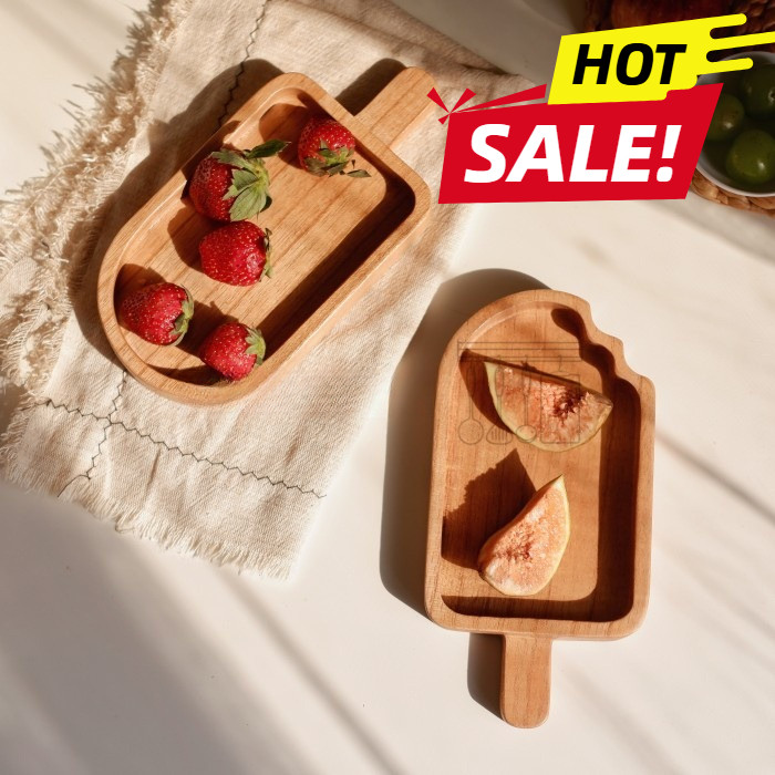 Piring Saji Cantik – Piring Saji Kayu Jati – Piring Saji Aesthetic Rumah & Cafe Kekinian