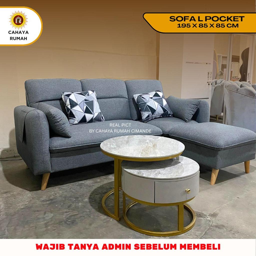 Cahaya Rumah Bojong Gede - Sofa L Pocket / Sofa Ruang Tamu / Formasi Minimalis / Produk kustom / Sof