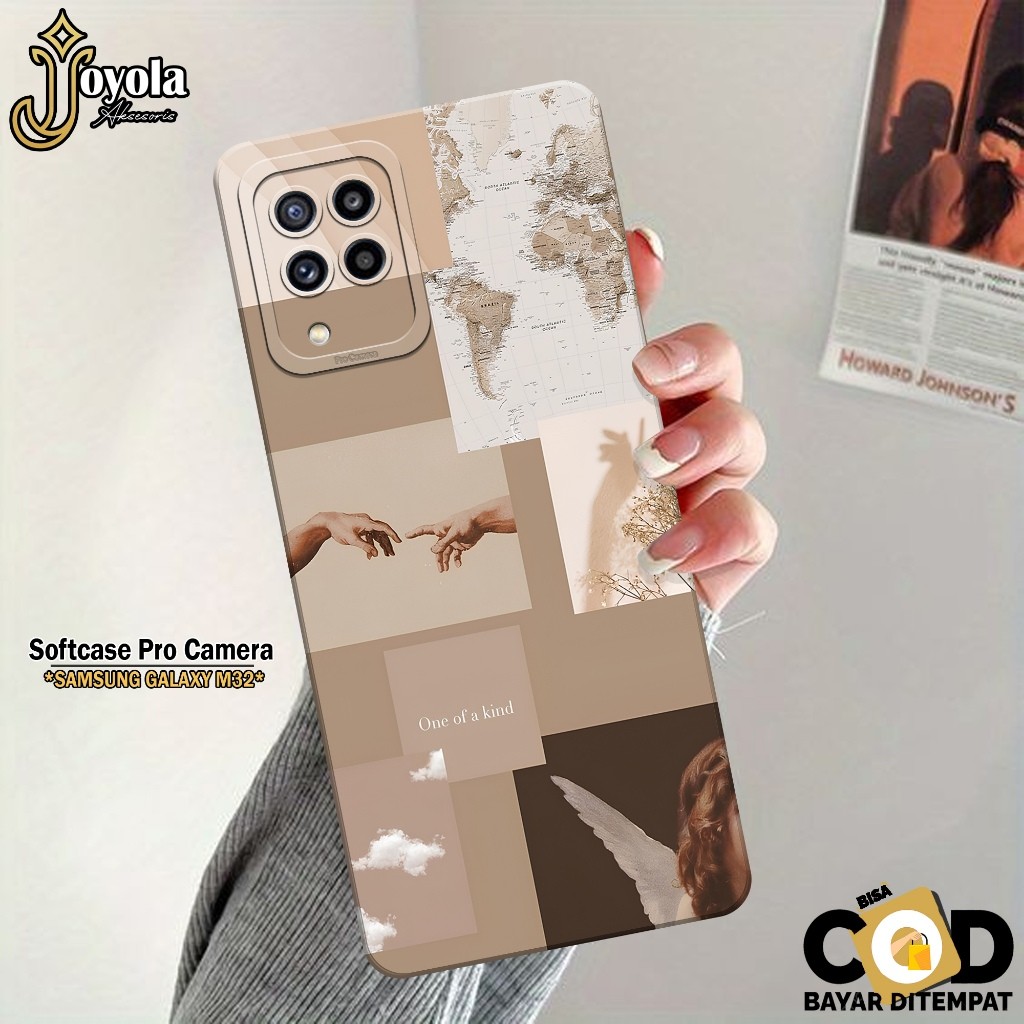 JOYOLA Case Samsung Galaxy M32 - Fahion Case Aesthetic - Softcase Samsung Galaxy M32 - Pro Camera - 
