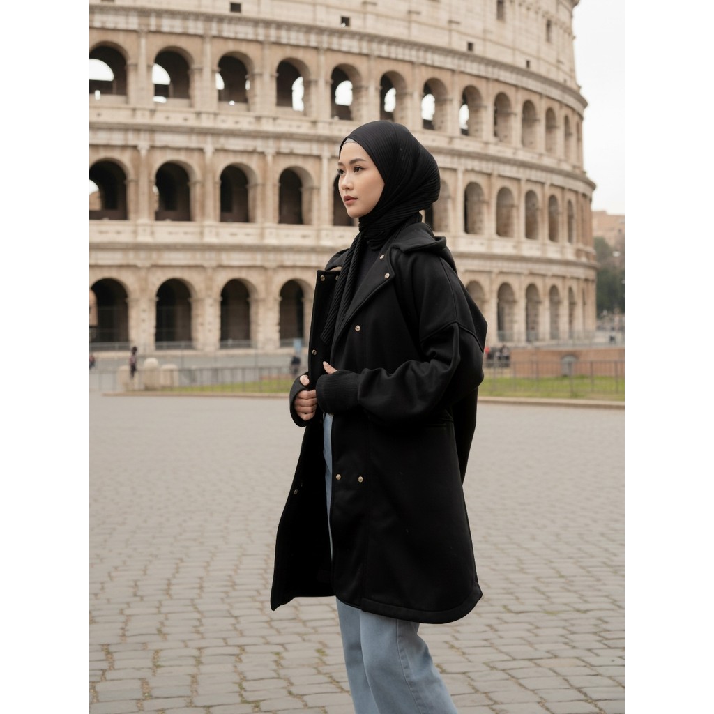 Hijacket Nayara Jaket Muslimah Syar'i Hangat & Elegan Jaket Fleece Premium